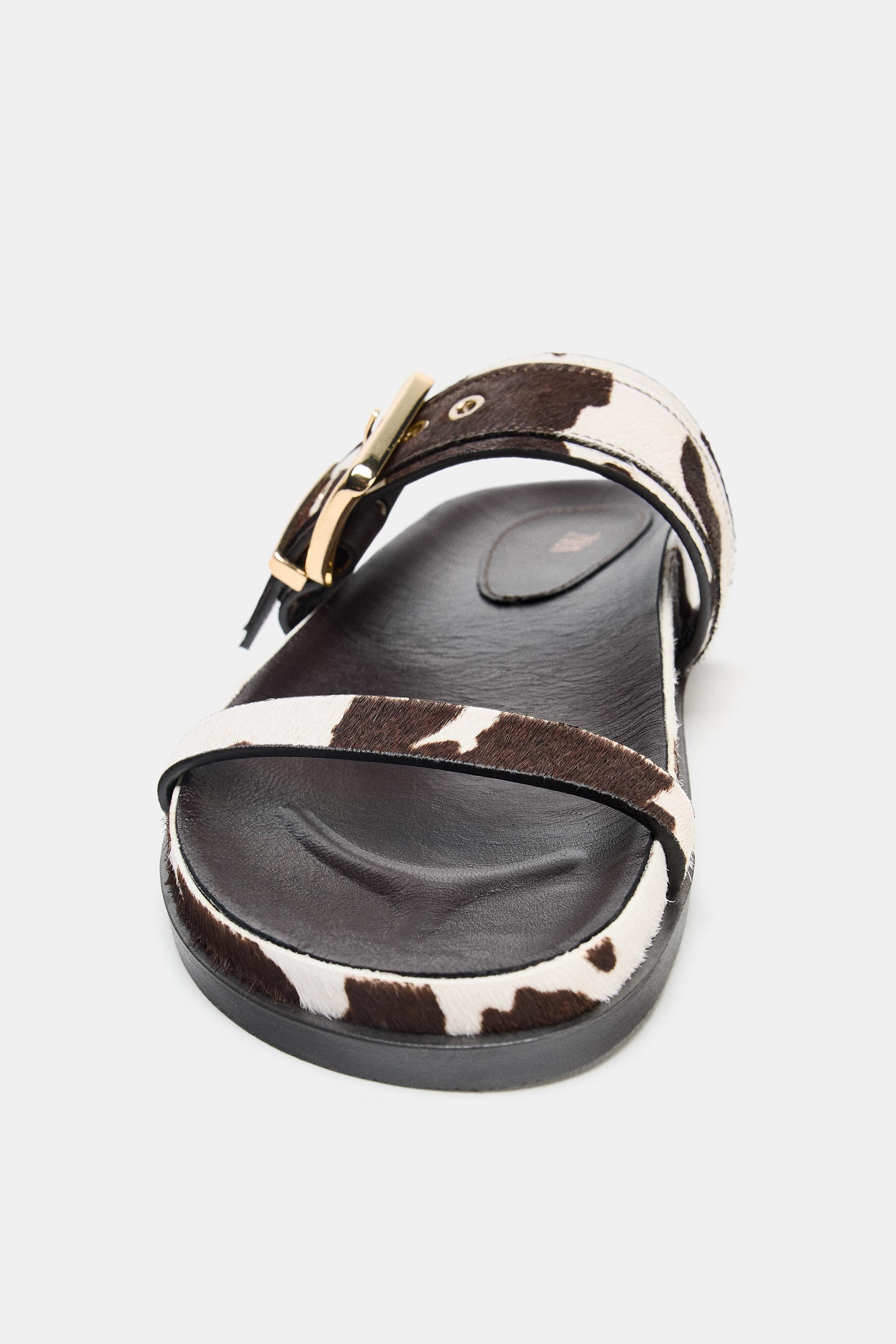SANDALES ANIMAL PRINT EN CUIR
